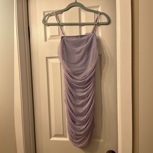 Purple Lilac rushed mini dress